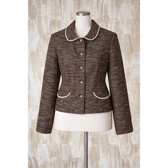 Liz Claiborne Jackets & Blazers - Liz Claiborne 10 Blazer Jacket Women Peter Pan Collar Preppy Classic Office‎ Y2K